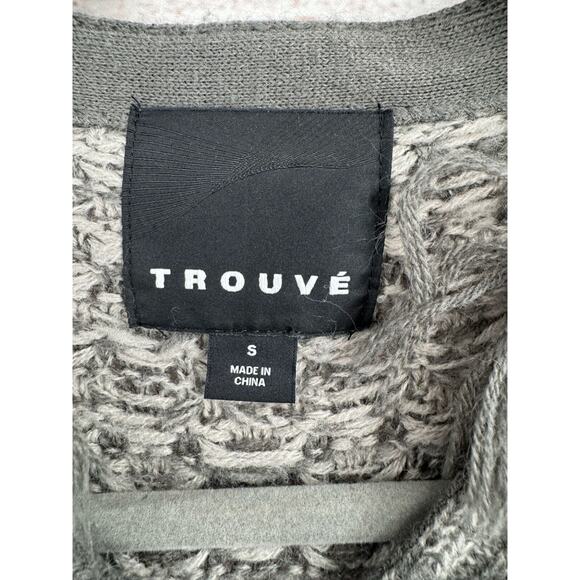 Trouve Open Front Fringe Hem Duster Cardigan Sweater Women's Small‎ Gray - Picture 10 of 12